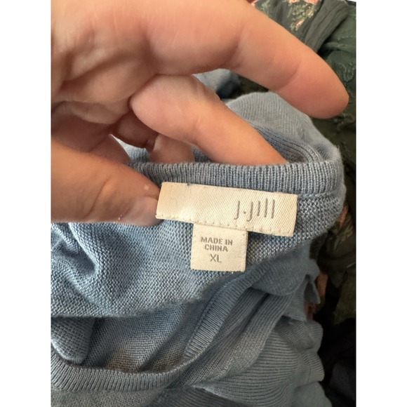 J jill wool Soft Blue Long Sleeve Tunic Top Flowy Swing Hem Casual Minimalist XL - Picture 6 of 11